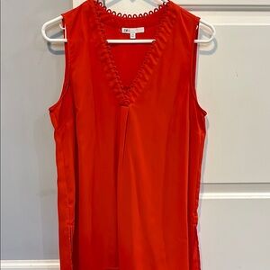 DR2 Red Sleeveless Ruched Blouse